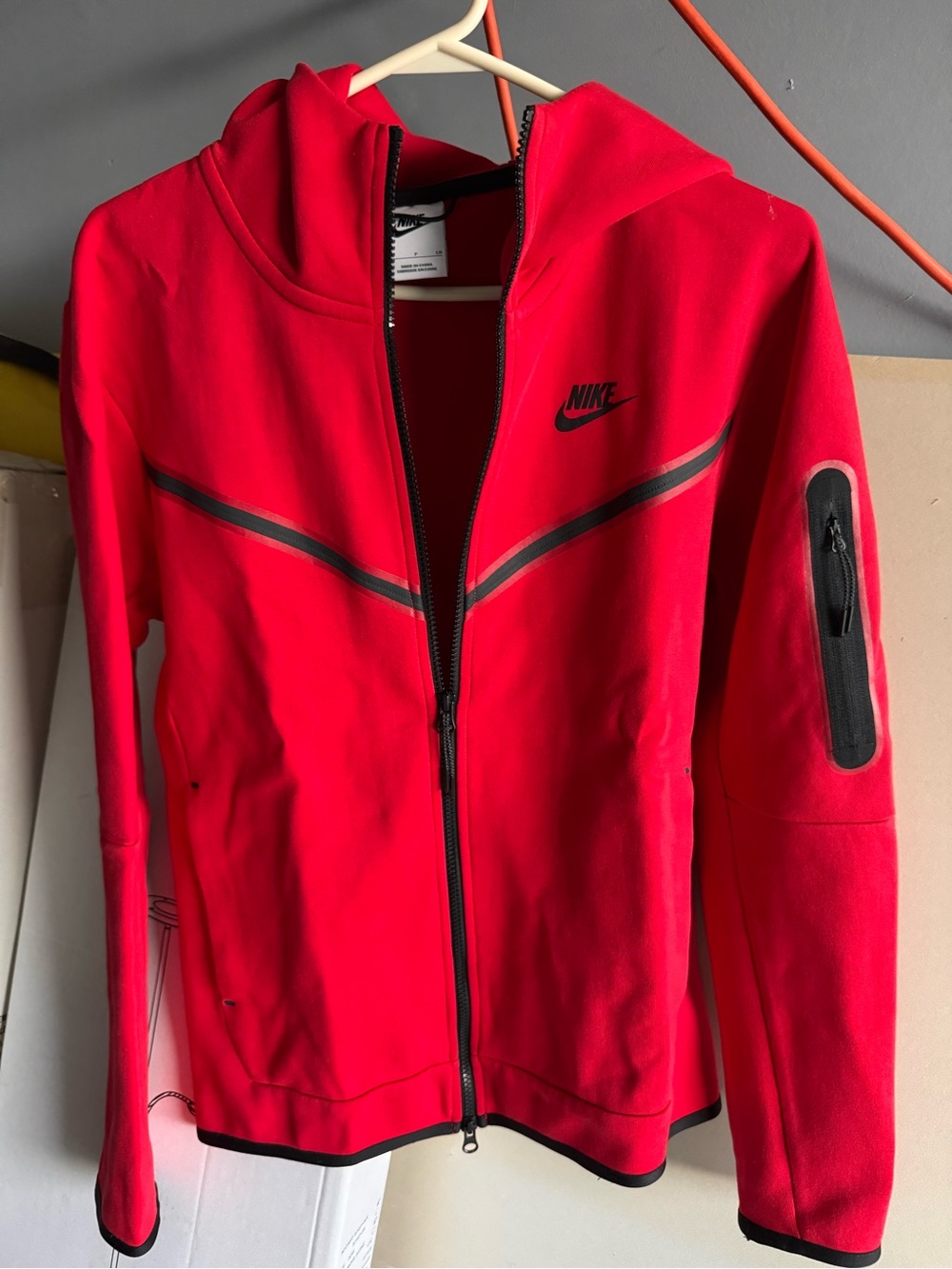 Nike Men’s Bright Red Zip-Up Varsity Jacket